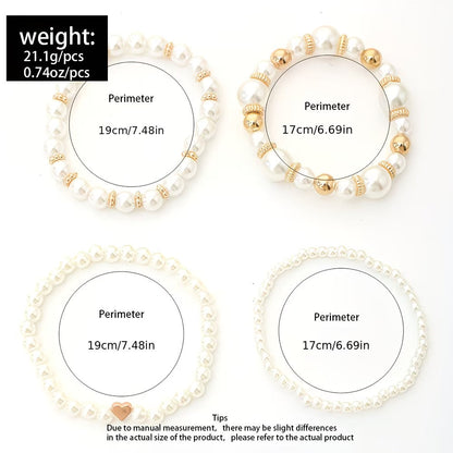 Perlen-Stapel Armband-Set aus 4