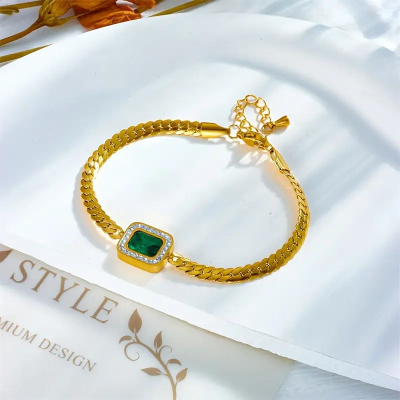 Gold Smaragd Kette Armband
