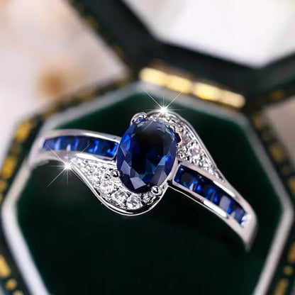 Saphir Fluss Ring | Weißgold