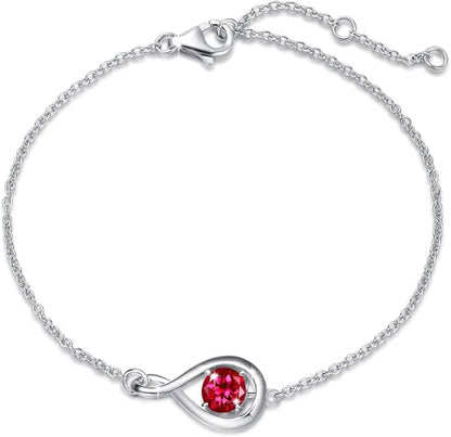 Rubin Unendlichkeit Armband | Weißgold