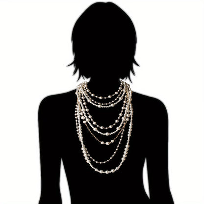 Boho Mehrreihig Perlen-Statement Set