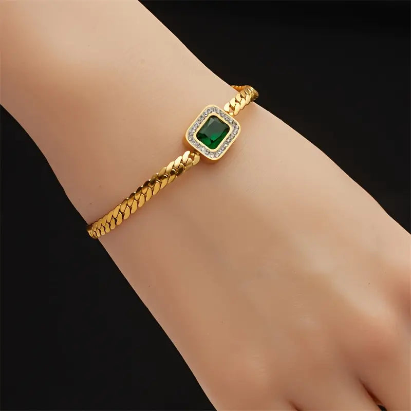 Gold Smaragd Kette Armband