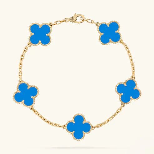 Kleeblatt-Armband Blau