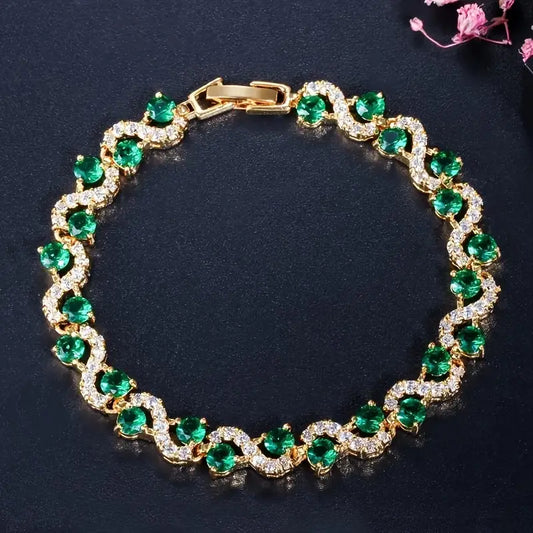Gold Smaragd Halo-Armband