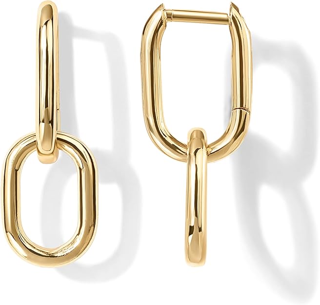 Kettenglied Tropfen-Creolen | Gold