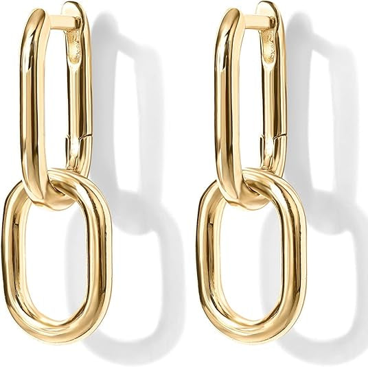 Kettenglied Tropfen-Creolen | Gold