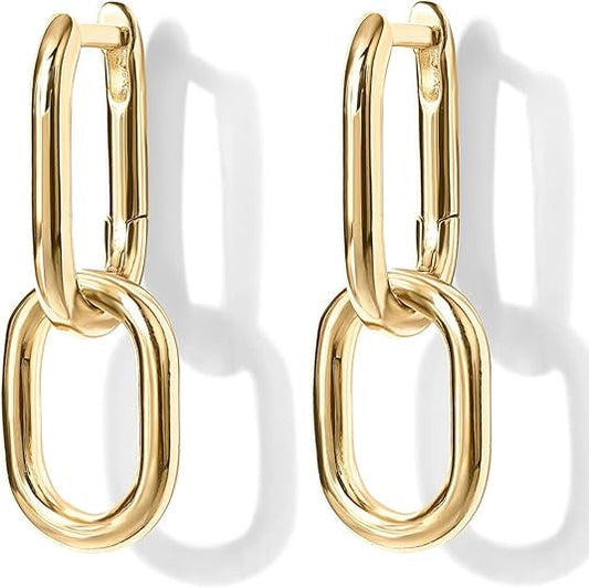 Kettenglied Tropfen-Creolen | Gold