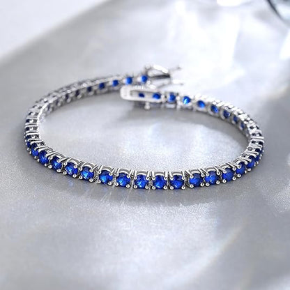 Saphir Tennisarmband | Weißgold