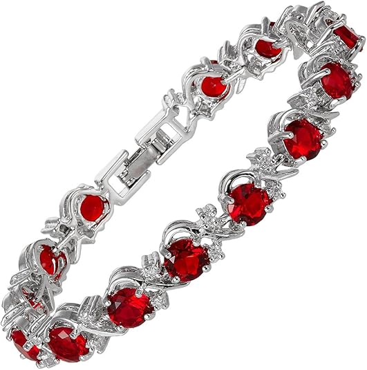 Rubin Ranke Tennisarmband | Weißgold