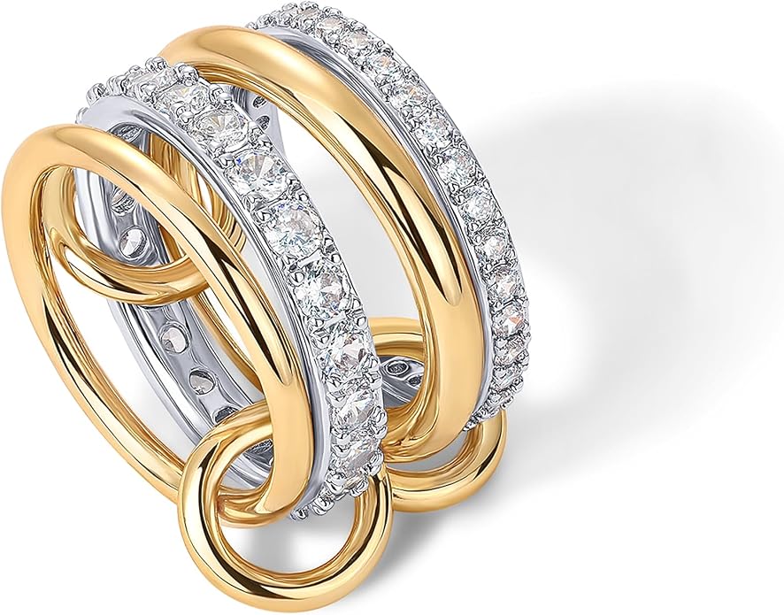 Verschlungen Stapel Ringe | Gold