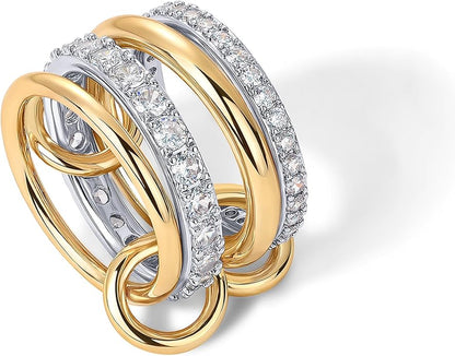 Verschlungen Stapel Ringe | Gold