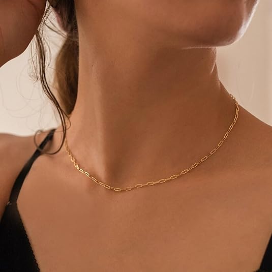 Büroklammer Mehrreihig Rubin-Halskette | Gold