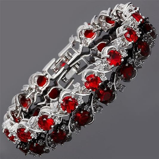 Rubin Ranke Tennisarmband | Weißgold