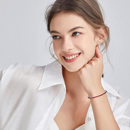 Rubin Tennisarmband | Weißgold
