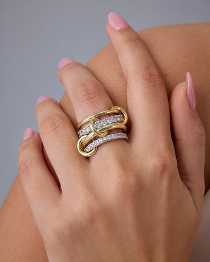 Verschlungen Stapel Ringe | Gold