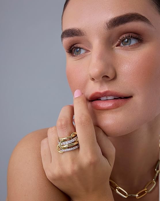 Verschlungen Stapel Ringe | Gold