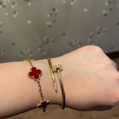 Kleeblatt-Armband Rot
