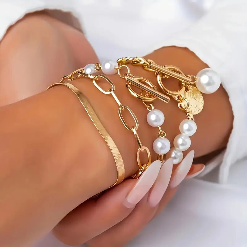 Premium Mehrreihig Perlenarmband-Set
