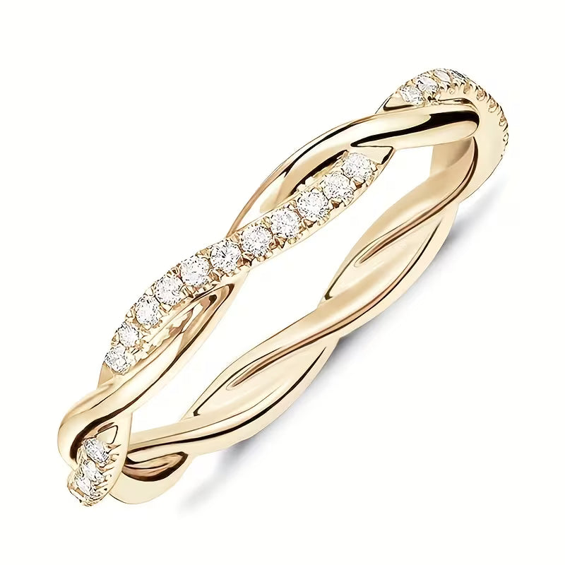 Zwei Stil Akzent Ring | Gold