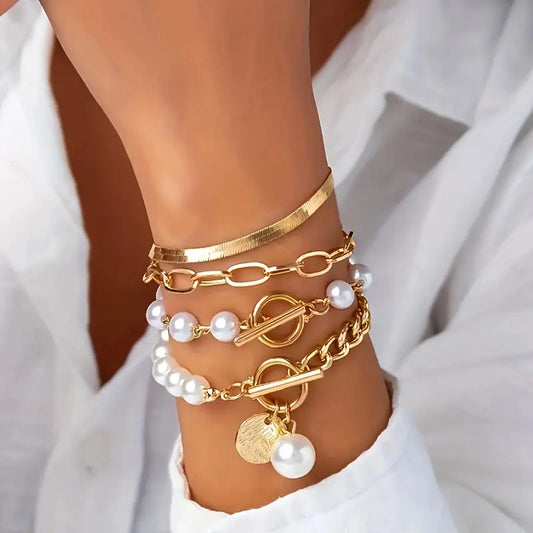 Premium Mehrreihig Perlenarmband-Set