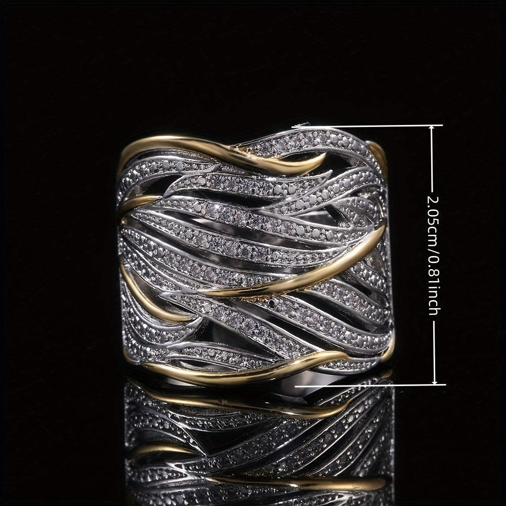 Silber und Gold Geflochten Band Ring