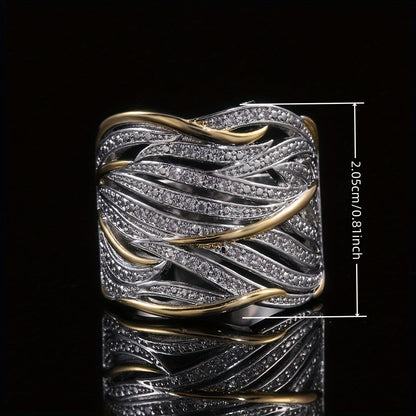 Silber und Gold Geflochten Band Ring