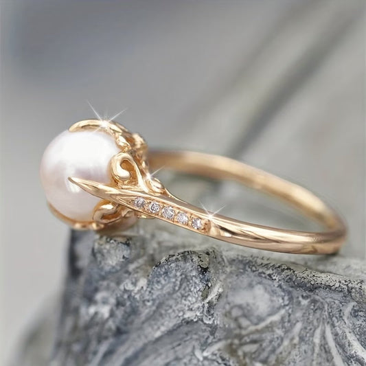 Zart Perle & Kristall-Ring