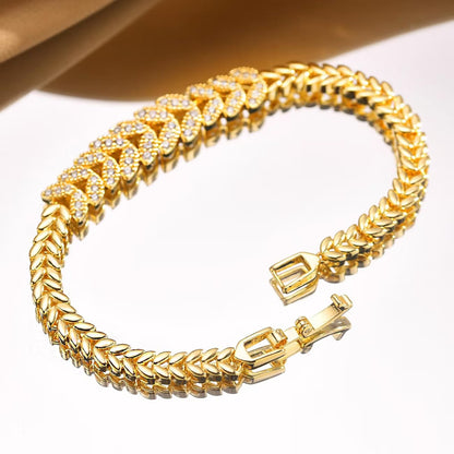 Immerblatt Tennisarmband | Gold