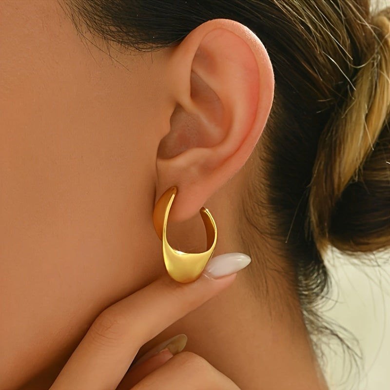 Geformt Halbmond Creolen | Gold