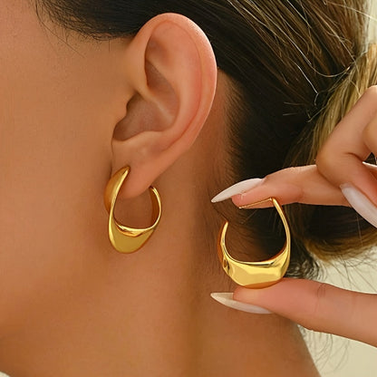 Geformt Halbmond Creolen | Gold