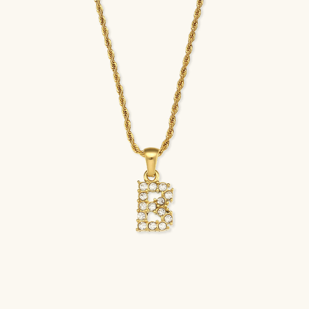 Maeve Buchstabeninitiale Diamant-Halskette