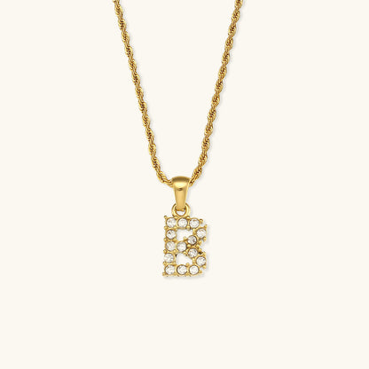 Maeve Buchstabeninitiale Diamant-Halskette