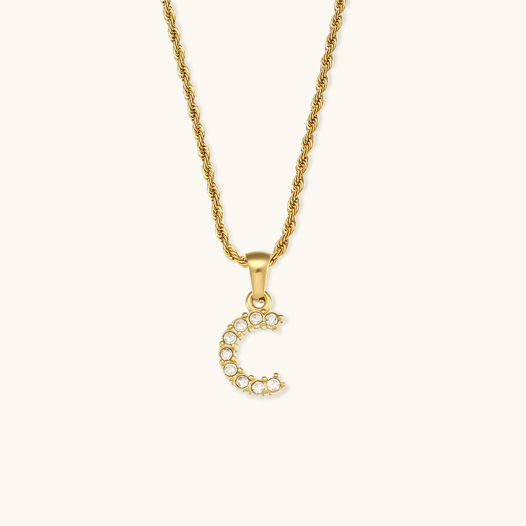 Maeve Buchstabeninitiale Diamant-Halskette