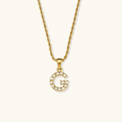 Maeve Buchstabeninitiale Diamant-Halskette