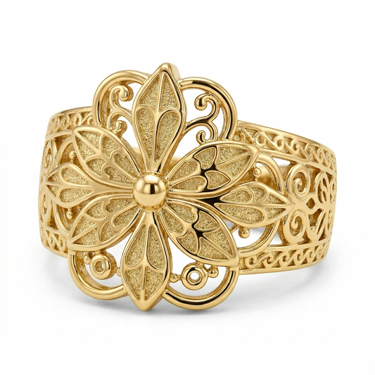 Vintage Inspiriert Blume Ring | Gold