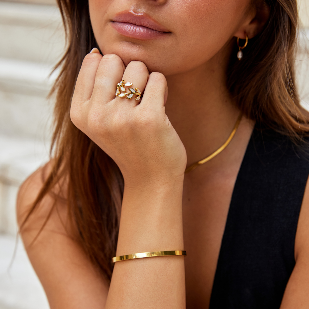 Gold Blatt Motiv Ring