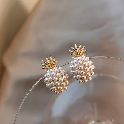 Gold Cluster Perlen-Ohrstecker
