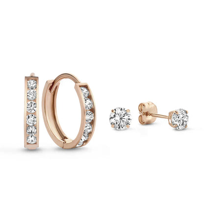 Dara Brillane Stein Ohrring-Set | Gold