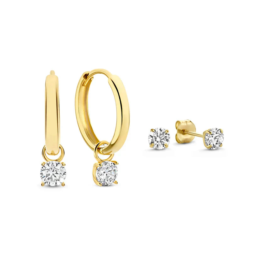 Larmes de Lune Stein Ohrring-Set | Gold