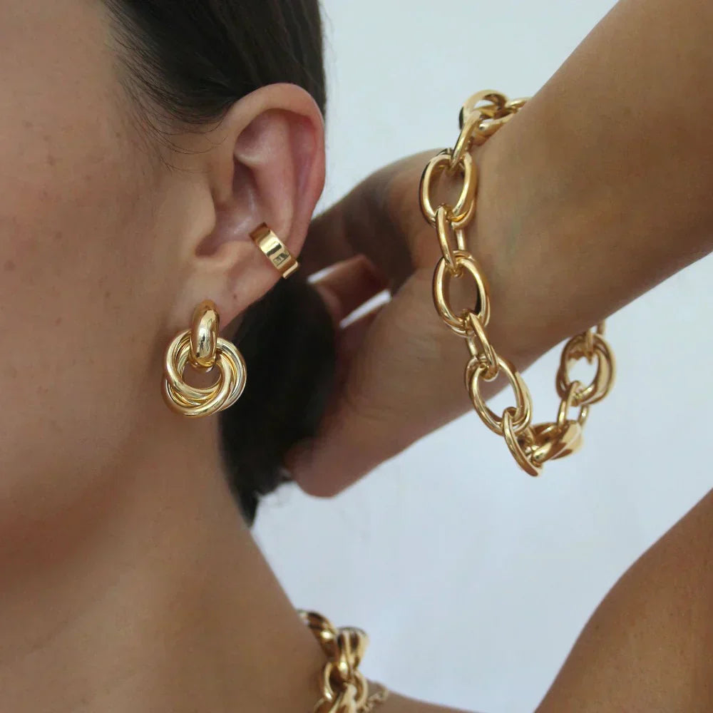 Statement Verschlungen Ohrringe | Gold