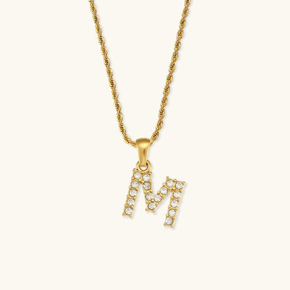 Maeve Buchstabeninitiale Diamant-Halskette