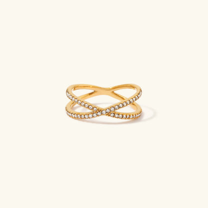Nia Gold Diamant Kreuz-Ring