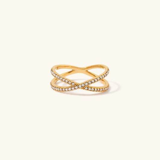 Nia Gold Diamant Kreuz-Ring
