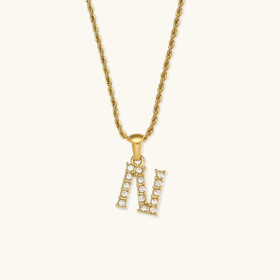 Maeve Buchstabeninitiale Diamant-Halskette