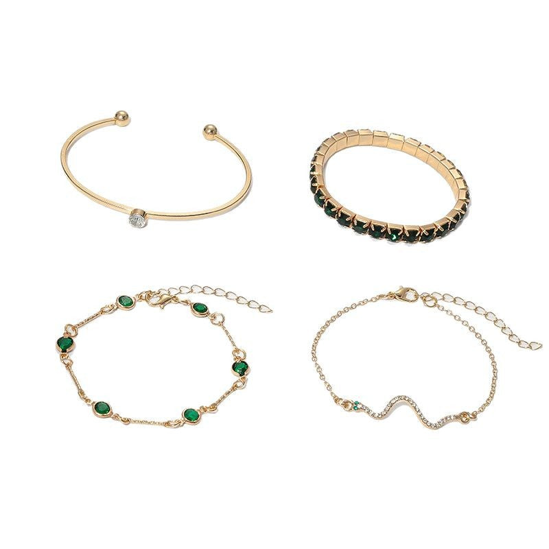 Gold Smaragd-Armband-Set