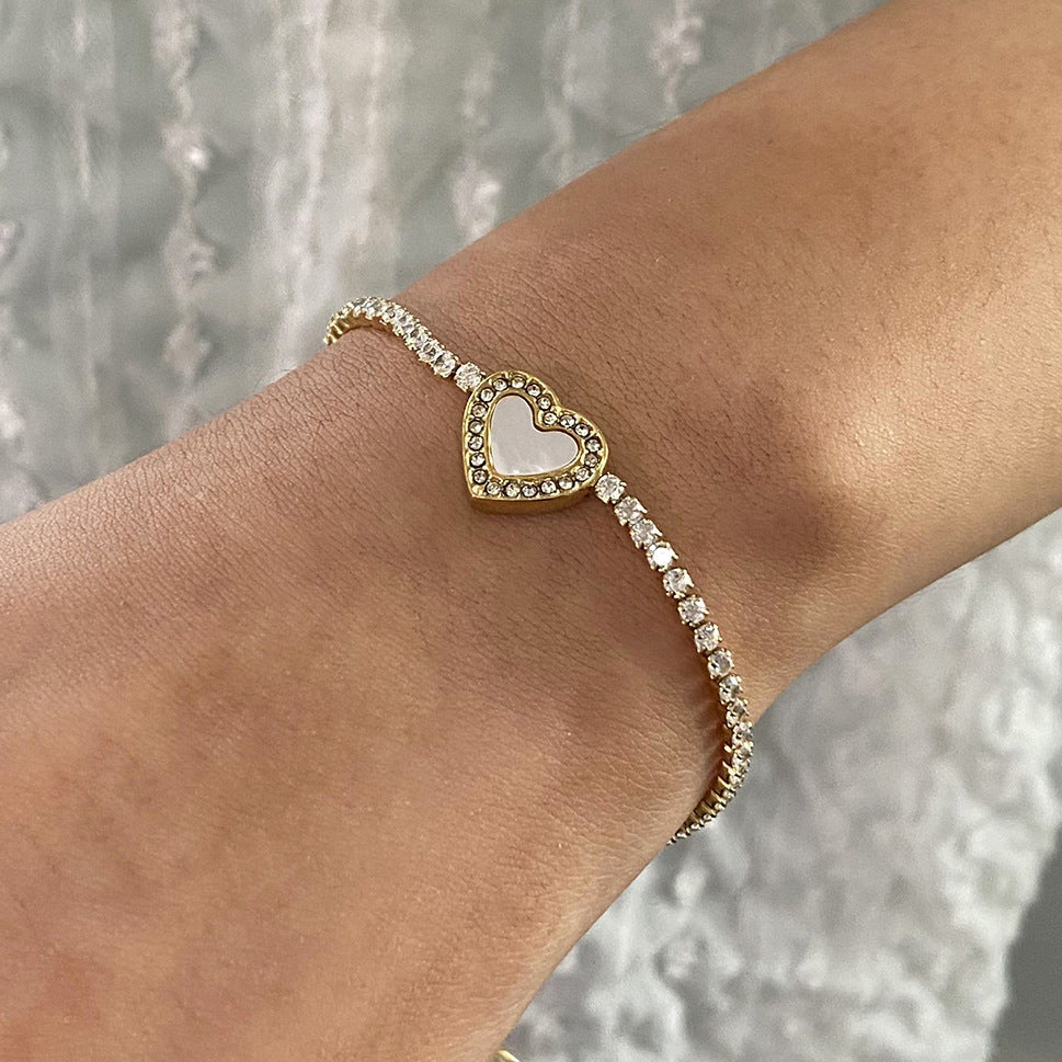 Cameron Diamant Herz Tennisarmband