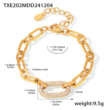 Pavé Massiv Kette Kettenglied Schmuckset | Gold
