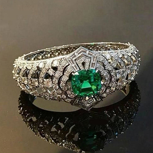 Smaragd Art Deco Ring | Weißgold