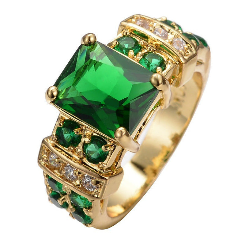Gold Smaragd Geometrisch Ring