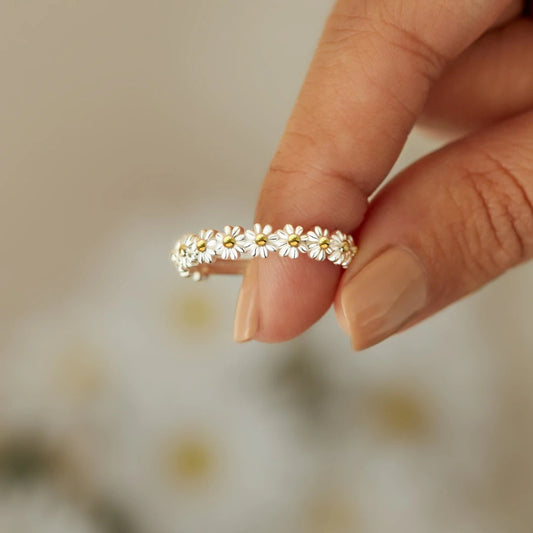 Silber Blumen-Ring